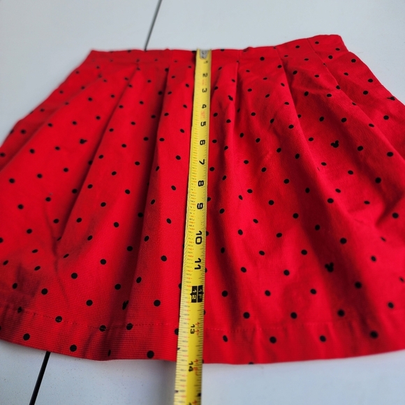 Oh My Disney Minnie Mouse Girls Pleated Skirt Red Black Polka Dot Size S - Picture 10 of 13